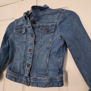 Crew Cuts Button Up Denim Jean Jacket Youth Girls 6/7 Long Sleeve Blue Cotton